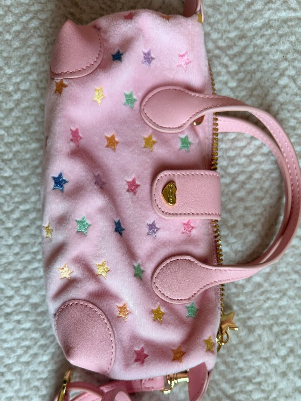 Stoney Clover Lane x Park & Beach Mini Pouchette Crossbody Pink Rainbow Stars